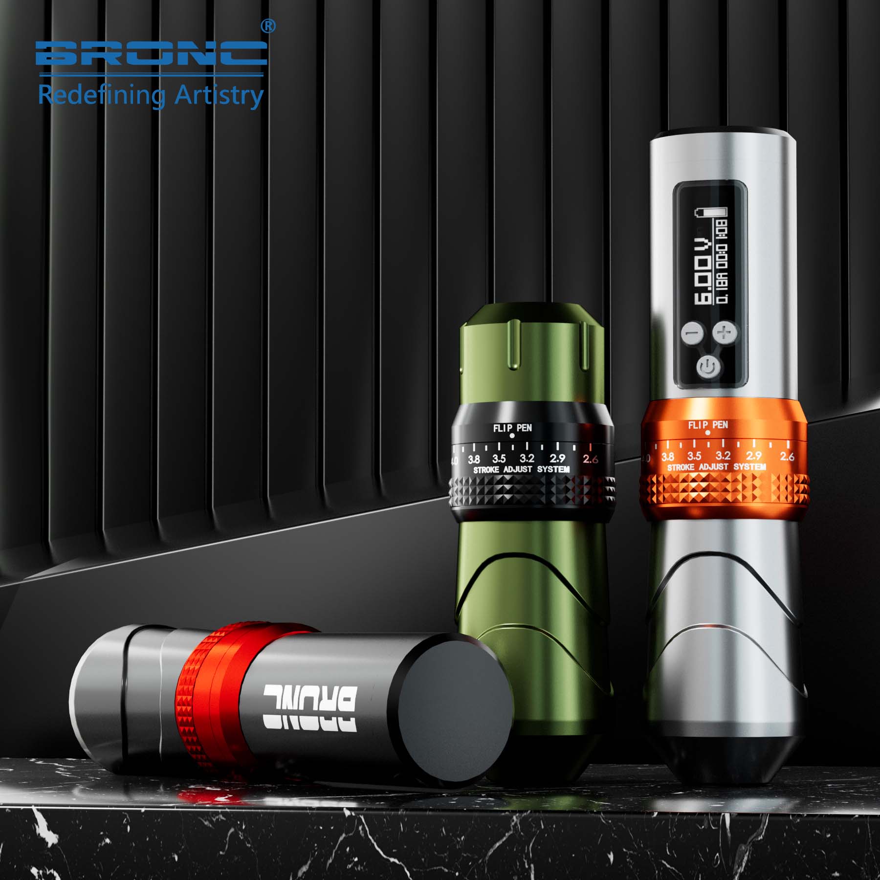 Bronc X1 Tattoo Machine - Adjustable Wireless Tattoo Pen.