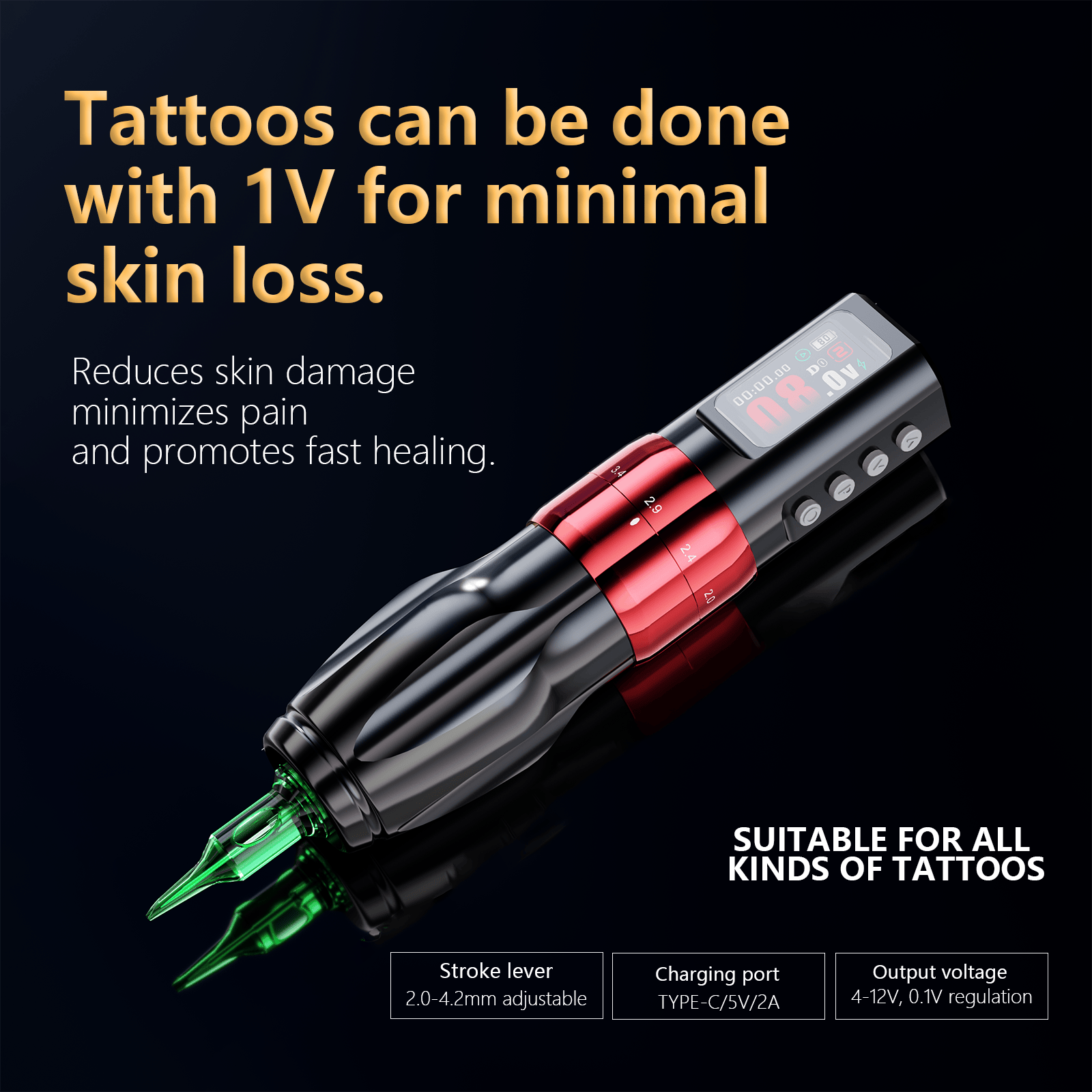 V79 Wireless Tattoo Pen V79 Wireless Tattoo Pen for SMP | Long Battery & Adjustable Stroke