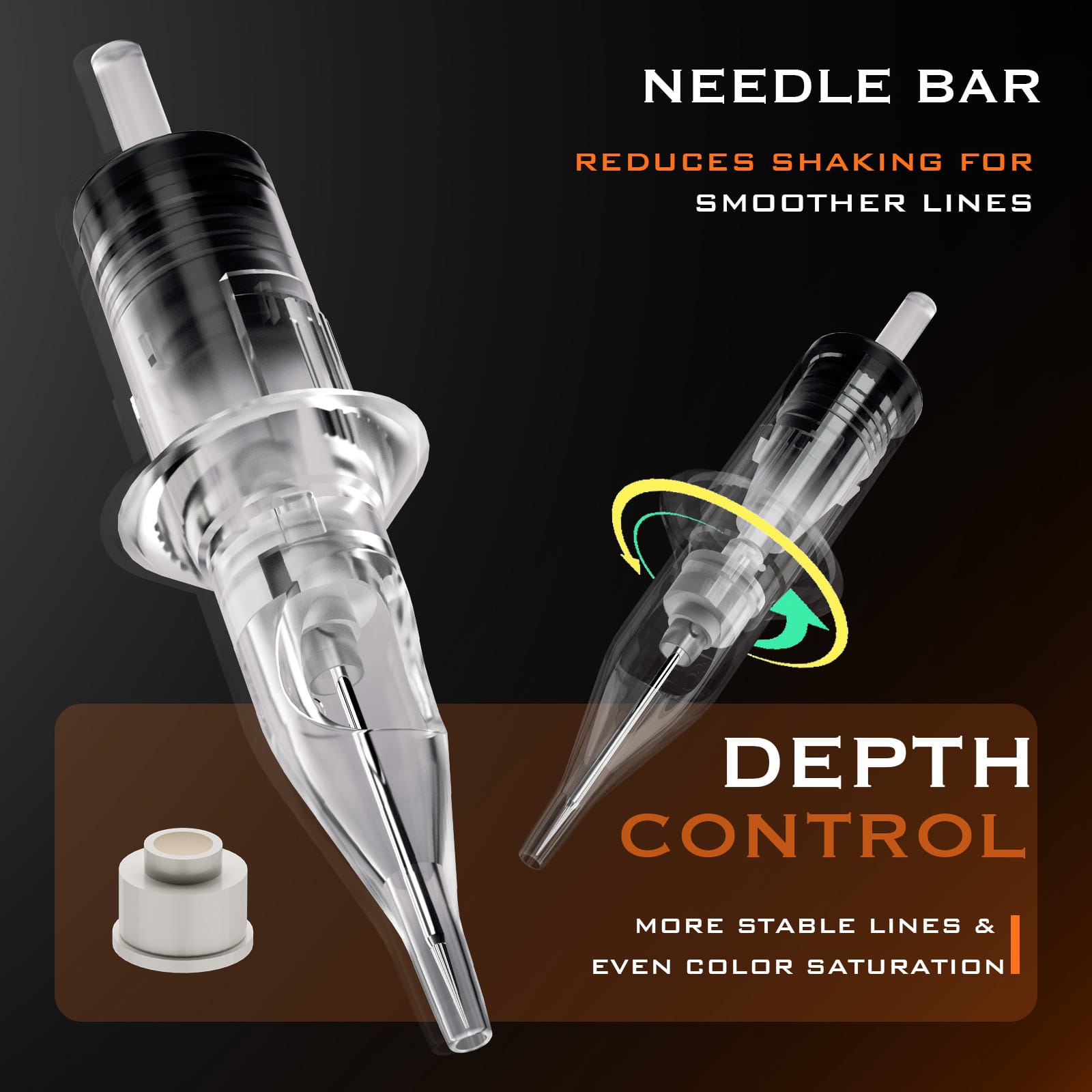 BIG WASP Matte Transparent Round Liner Tattoo Cartridges 20PCS BIG WASP Matte Transparent Round Liner Tattoo Cartridges 20PCS