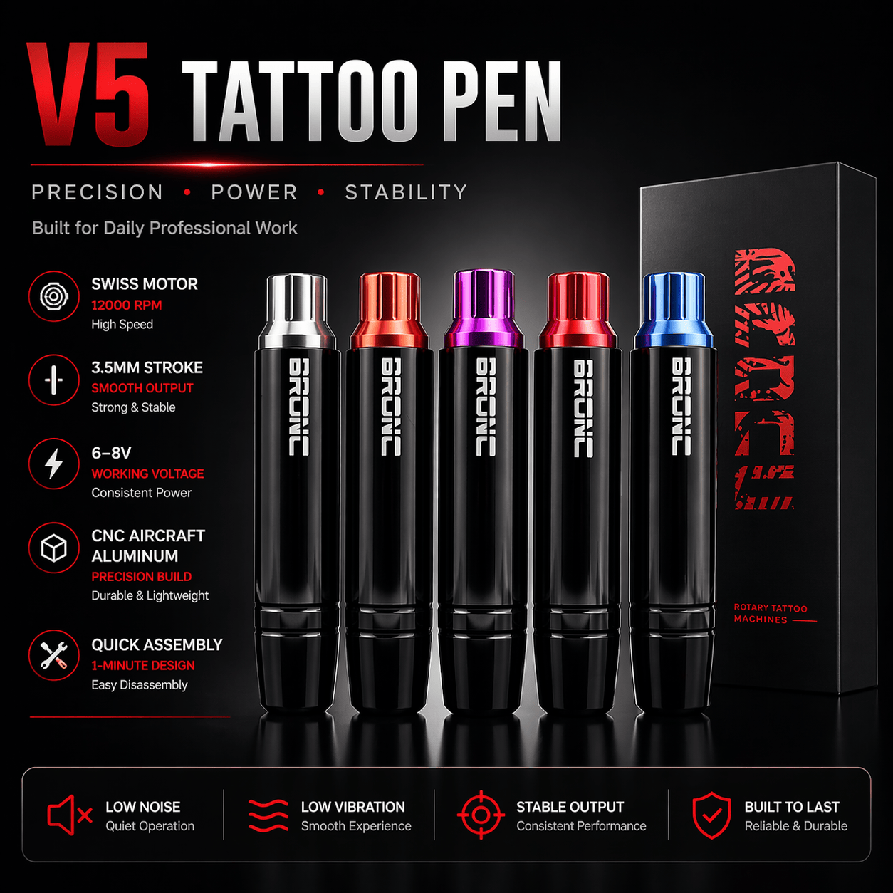 Bronc Professional Artist Kit Bronc Artist Kit Professional Tattoo Setup for Daily Work