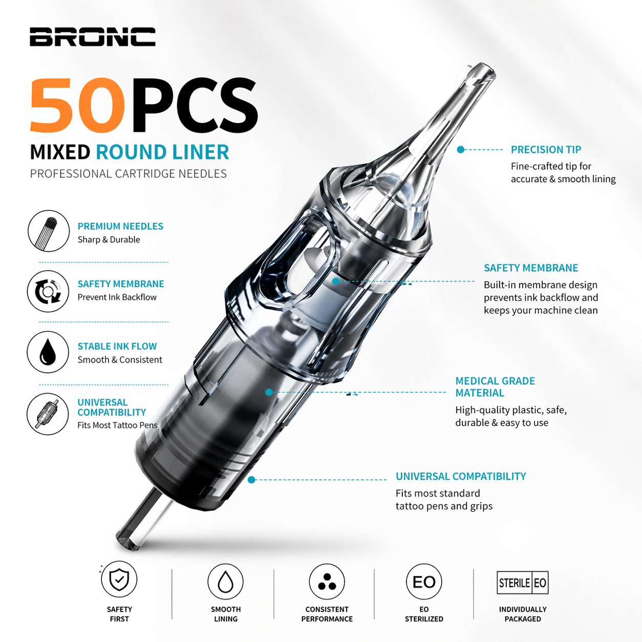 Bronc tattoo cartridges