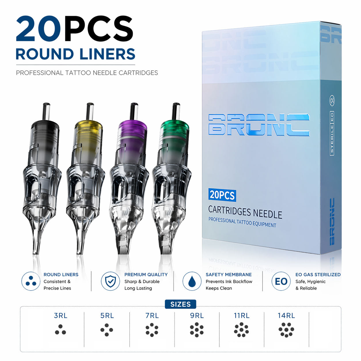 Bronc tattoo cartridges