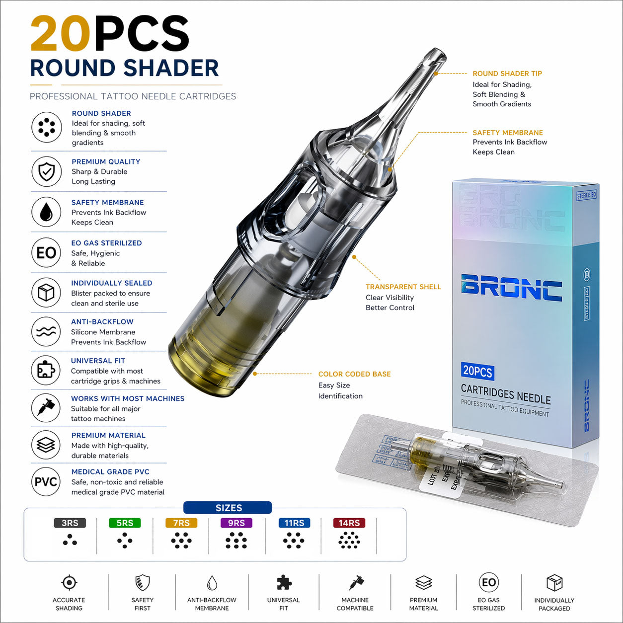 bronc tattoo cartridge