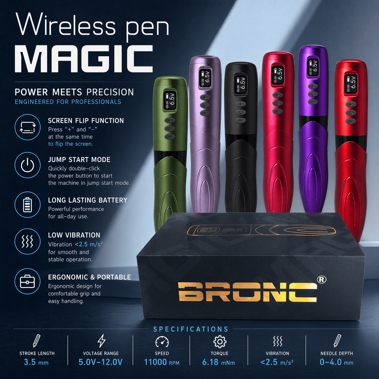 MAGIC Wireless Tattoo Pen Lightweight PMU Machine MAGIC Wireless Tattoo Pen Lightweight PMU Machine Smooth Precision