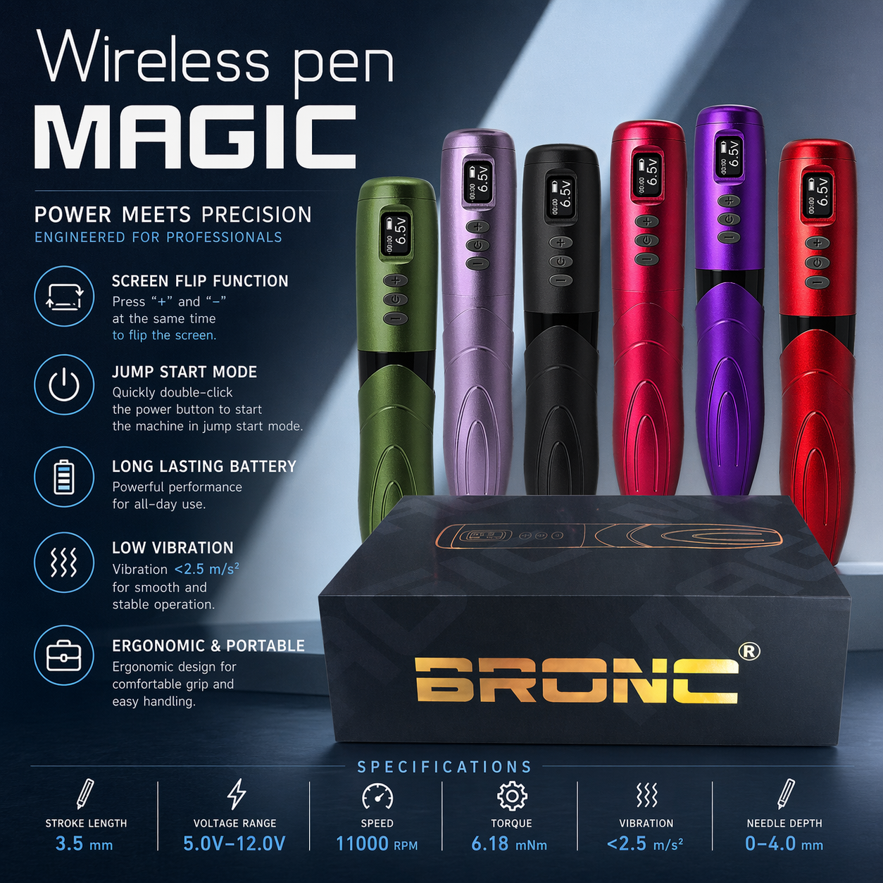 Bronc V1 wireless tattoo pen