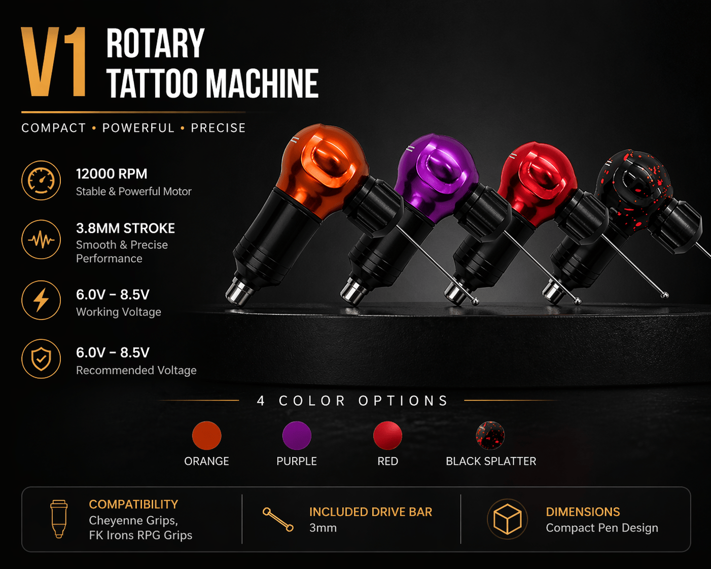 Bronc Complete Beginner Tattoo Setup Bronc Starter Kit Complete Beginner Tattoo Setup with Machine