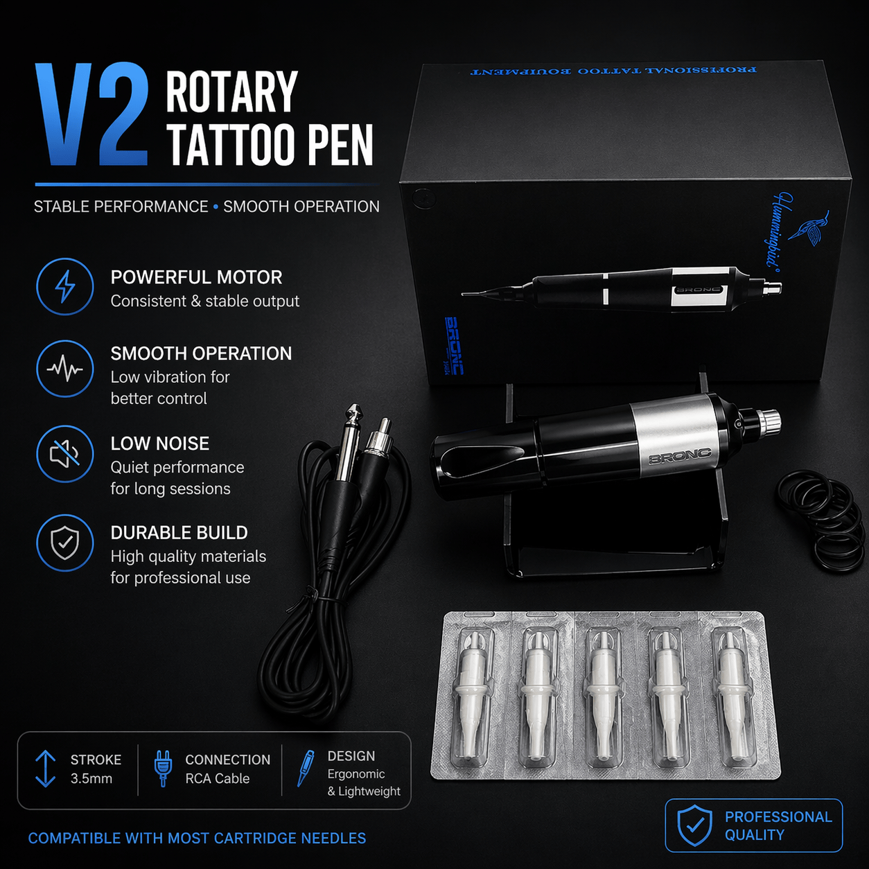 Bronc Complete Beginner Tattoo Setup Bronc Starter Kit Complete Beginner Tattoo Setup with Machine
