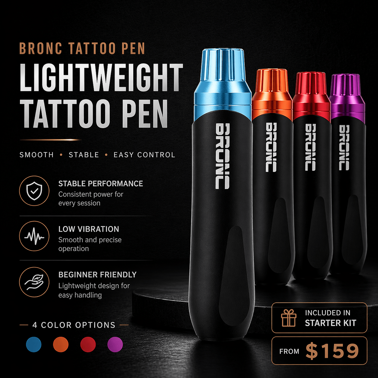 Bronc Complete Beginner Tattoo Setup Bronc Starter Kit Complete Beginner Tattoo Setup with Machine