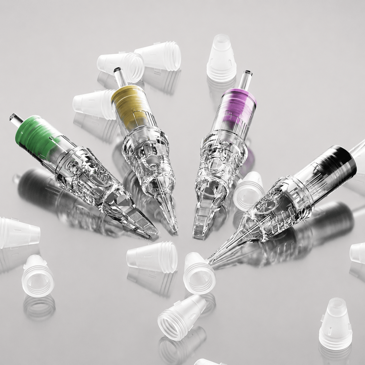 BIG WASP Cartridges Transparent & Textured Needles-Magnums 20pcs BIG WASP Magnum Tattoo Cartridges Transparent Textured 20PCS
