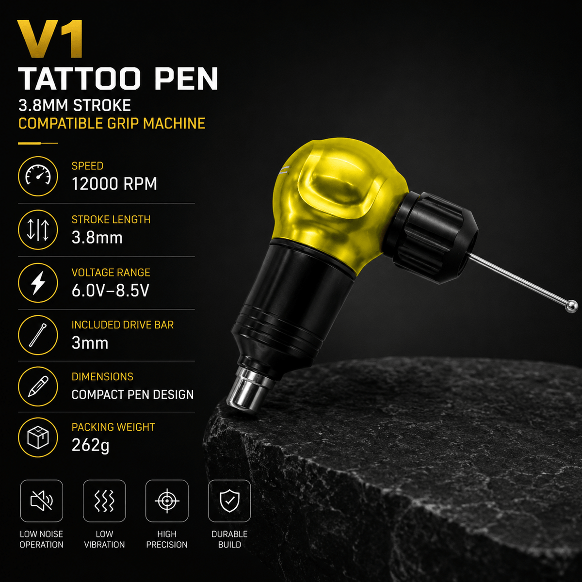 BRONC V1 Tattoo Pen 3.8mm Stroke Compatible Grip Machine – BRONC