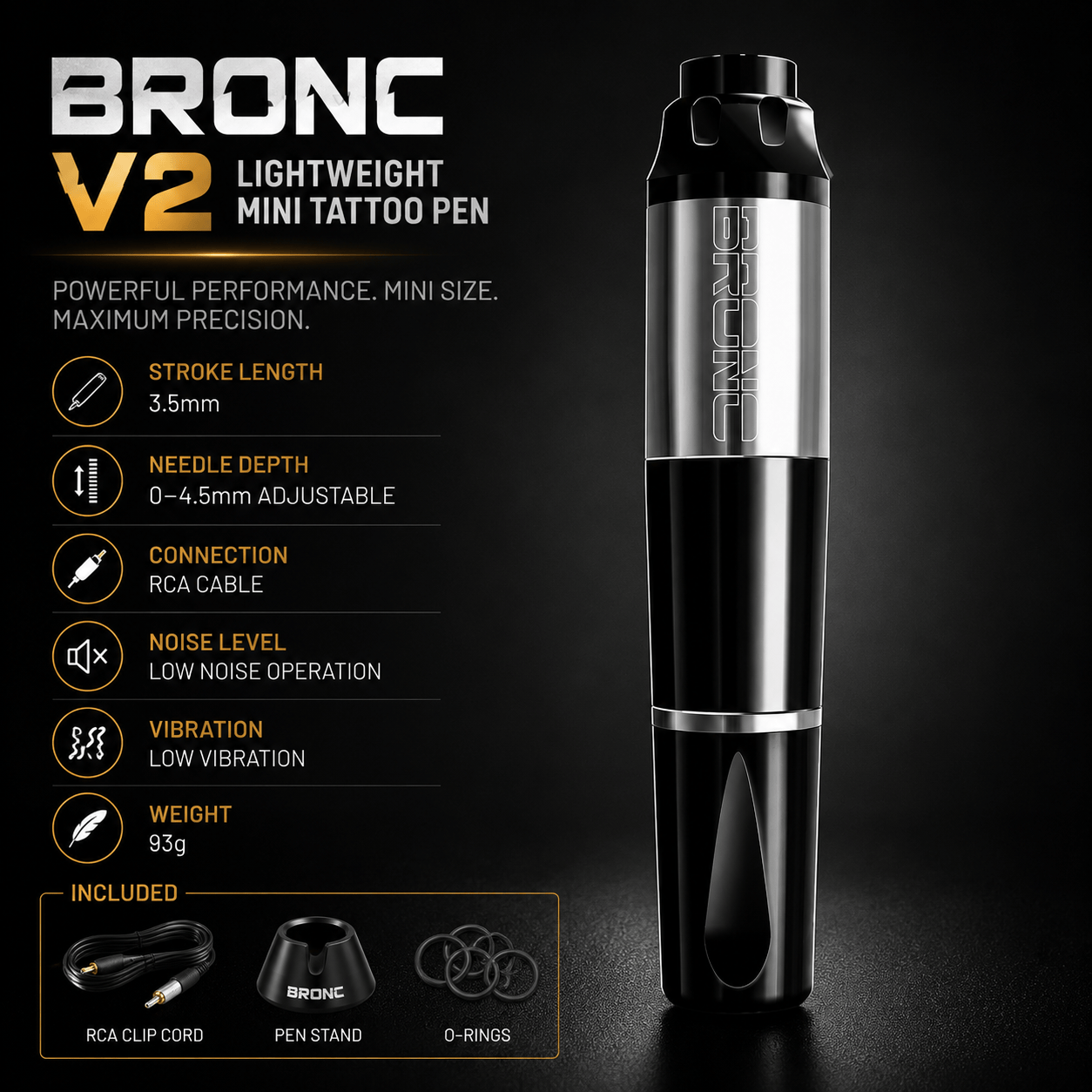BRONC V2 lightweight Mini Tattoo Pen BRONC V2 Mini Tattoo Pen Lightweight Compact PMU Machine