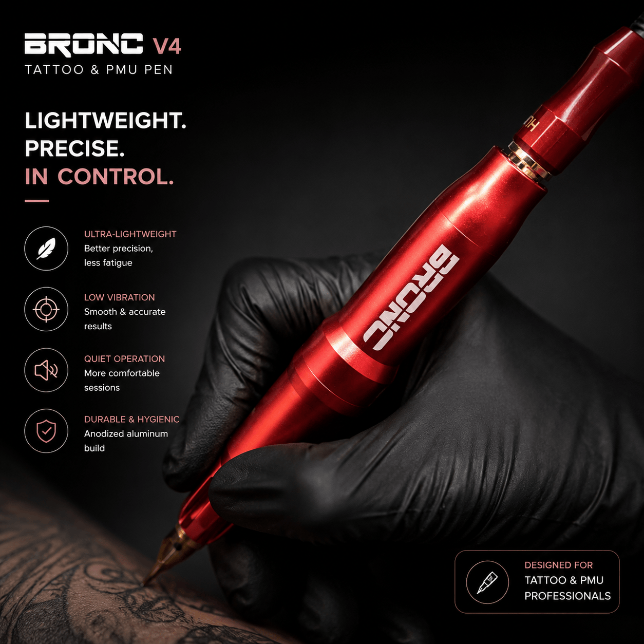BRONC V4 Tattoo and PMU Lightweight Pen BRONC V4 Tattoo and PMU Pen Lightweight Slim Precision Machine