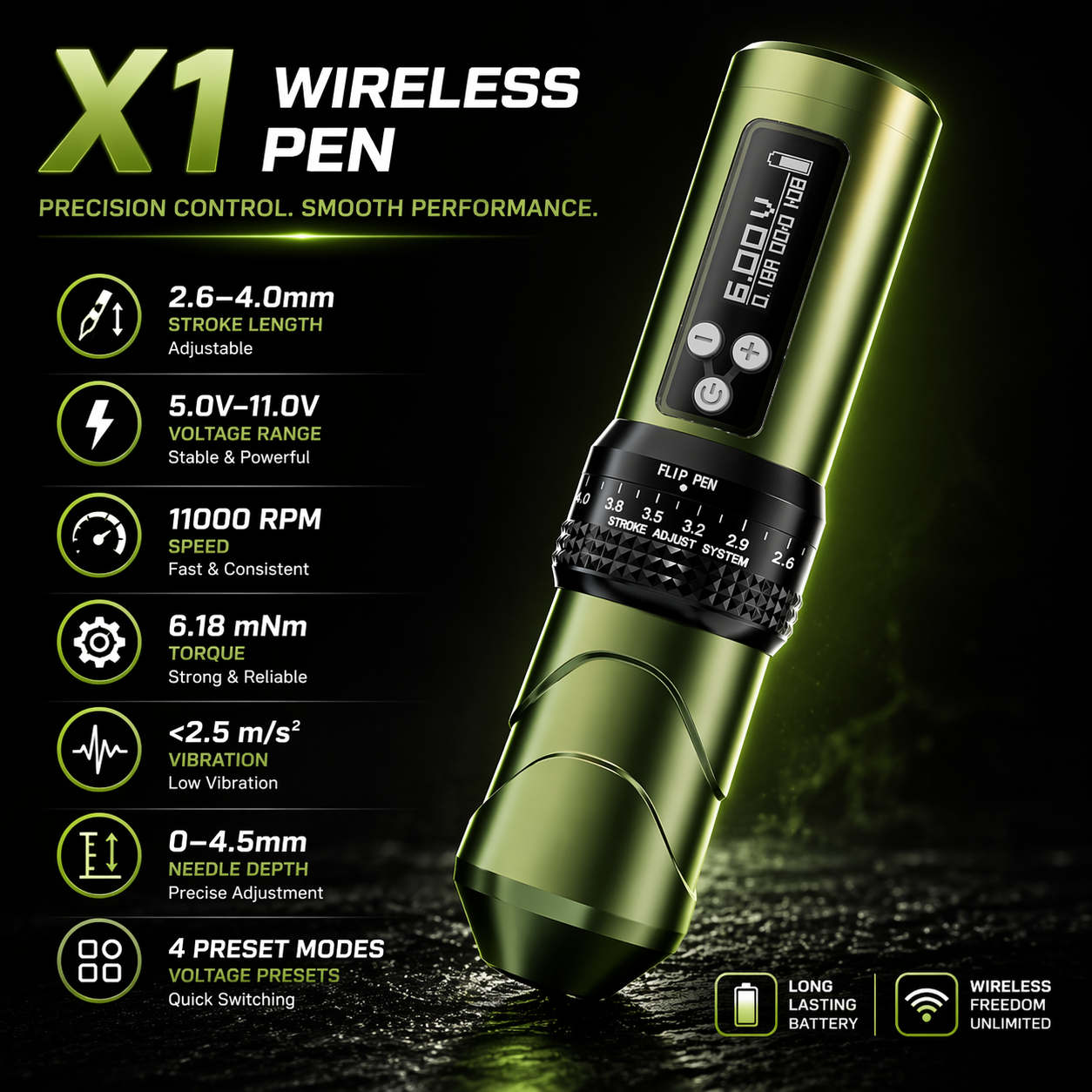 Bronc V1 wireless tattoo pen