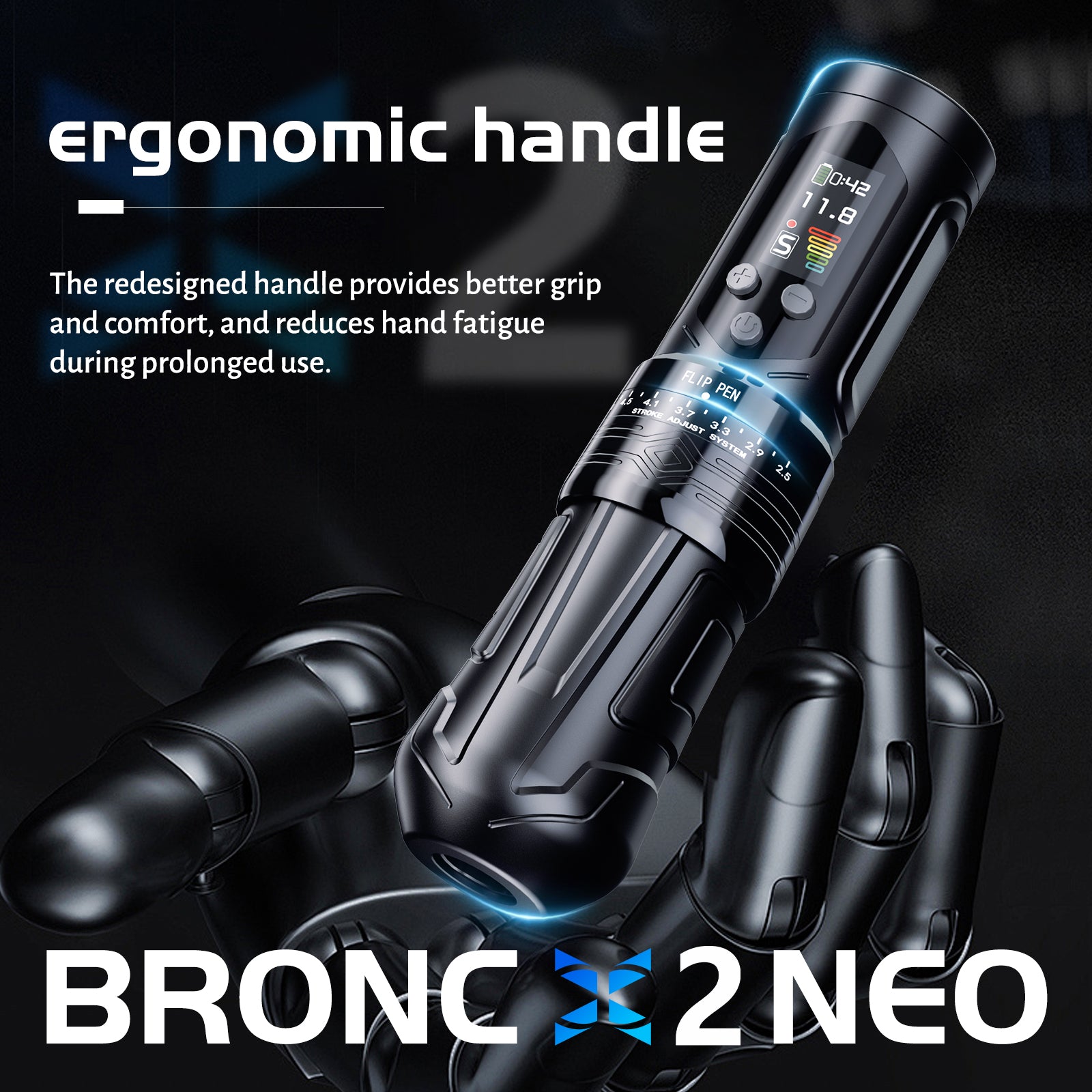 Bronc X2 Neo wireless tattoo pen by bronc tattoo supply