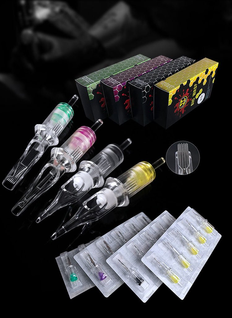 BIGWASP Cartridges Needle Transparent &Textured Needles-Round Shader - BRONC TATTOO SUPPLY
