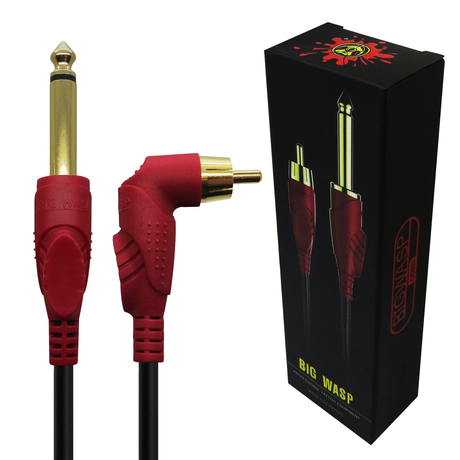 BIG WASP Tattoo Right Angel RCA Clip Cord BIG WASP Tattoo Right Angel RCA Clip Cord - BRONC TATTOO SUPPLY