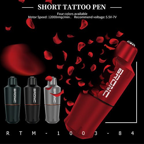 Bronc Short Tattoo Pen V9 With Swiss Motor - BRONC TATTOO SUPPLY