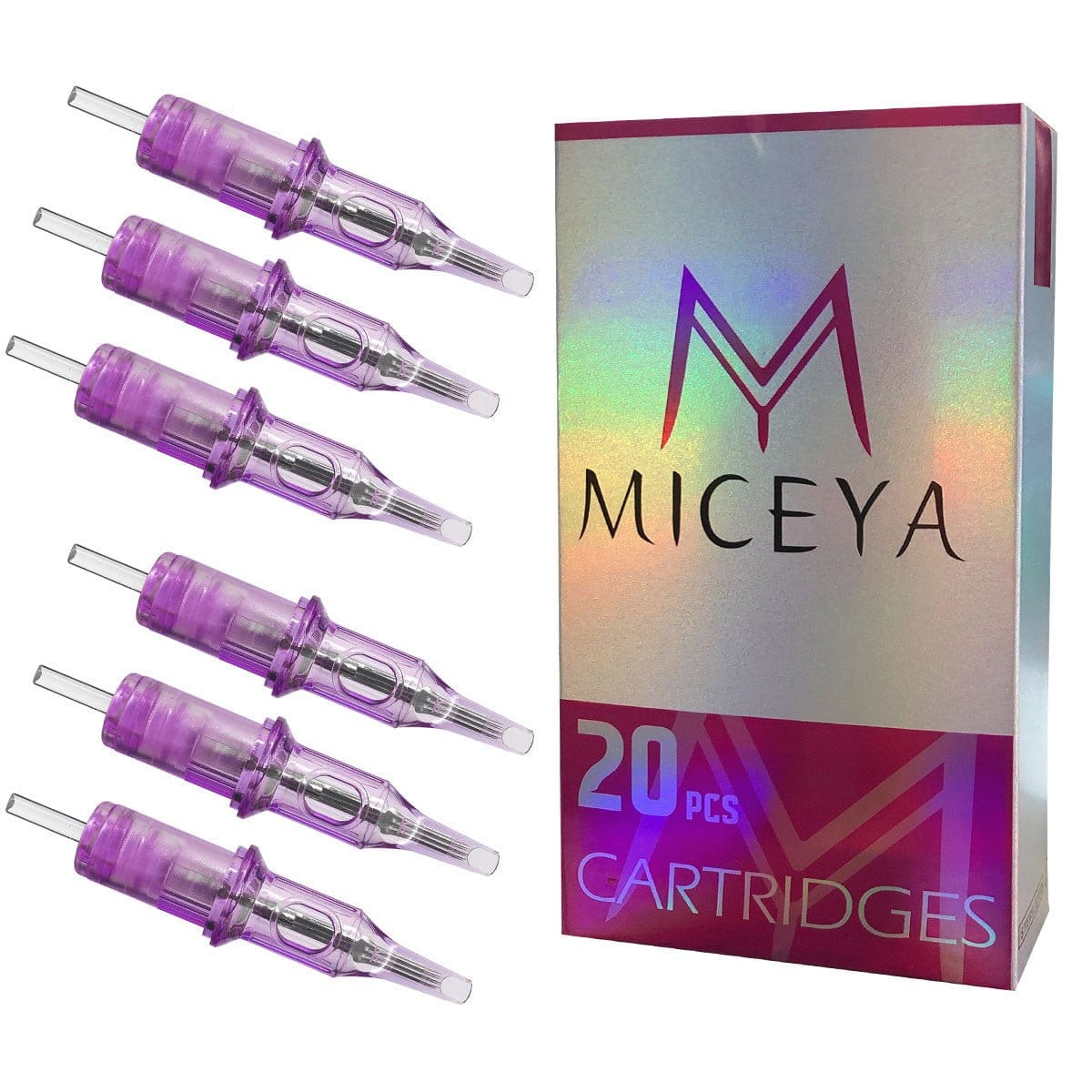 MICEYA Purple Needle Cartridges Curve Magnums MICEYA Purple Curved Magnum Cartridge Needles 20PCS PMU Tattoo