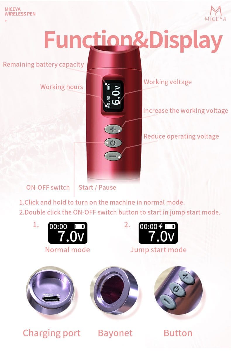 MICEYA Tulipa Wireless Pen For PMU & Tattoo MICEYA Wireless Tattoo Pen Lightweight PMU Machine Smooth Precision