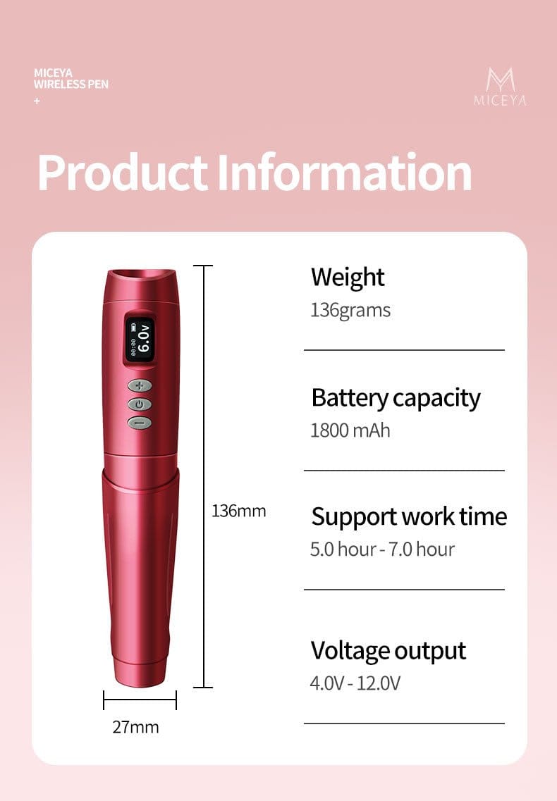 MICEYA Tulipa Wireless Pen For PMU & Tattoo MICEYA Wireless Tattoo Pen Lightweight PMU Machine Smooth Precision