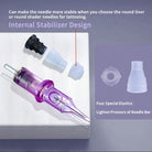 Purple Needle Cartridges Round Shader - BRONC TATTOO SUPPLY