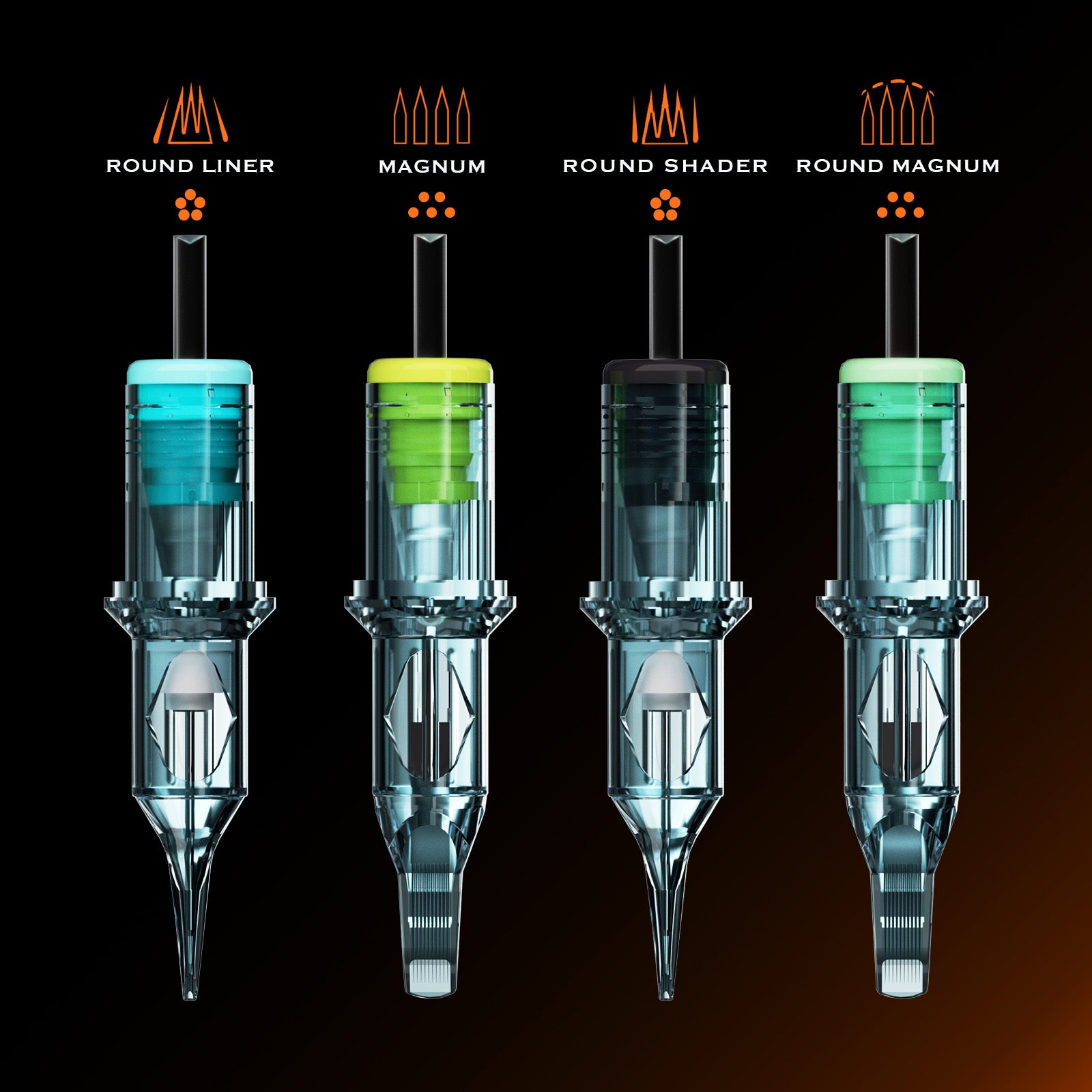 Bronc tattoo cartridges - Magnums, Round Shaders and Round liners