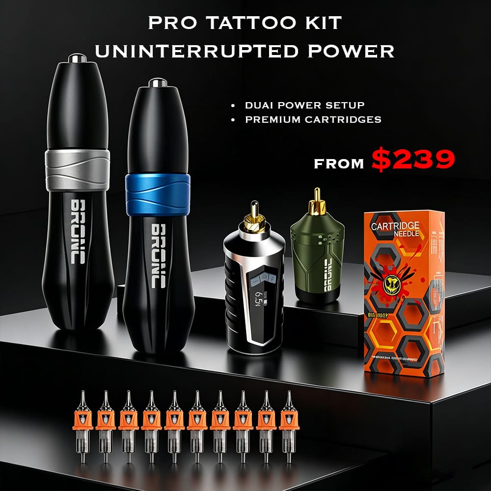 Bronc Pro Kit Professional Tattoo Setup with Dual Power Supply – BRONC ...