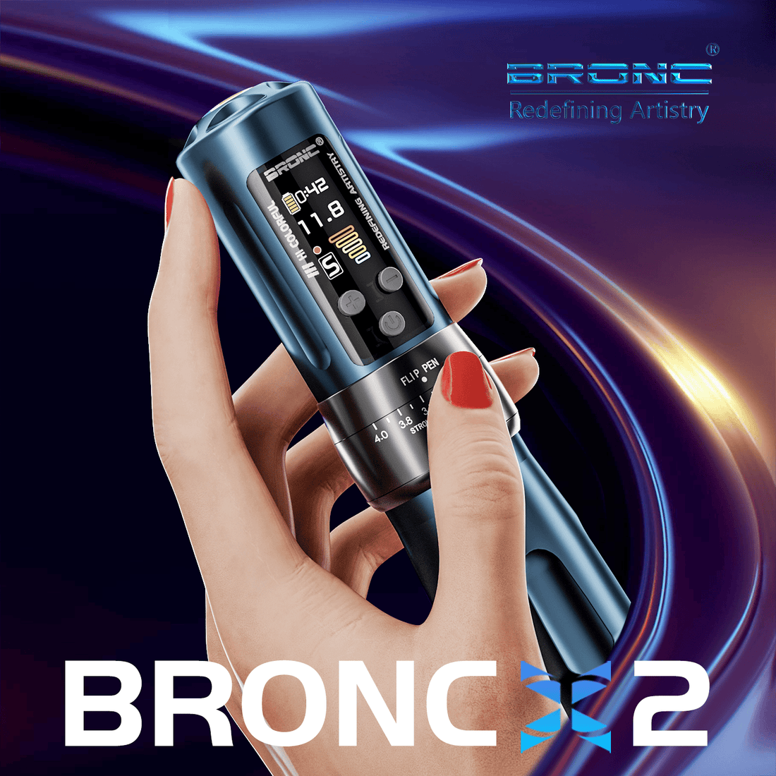 Tattoo Machine for Beginners BRONC X2 Wireless Pen – BRONC TATTOO SUPPLY
