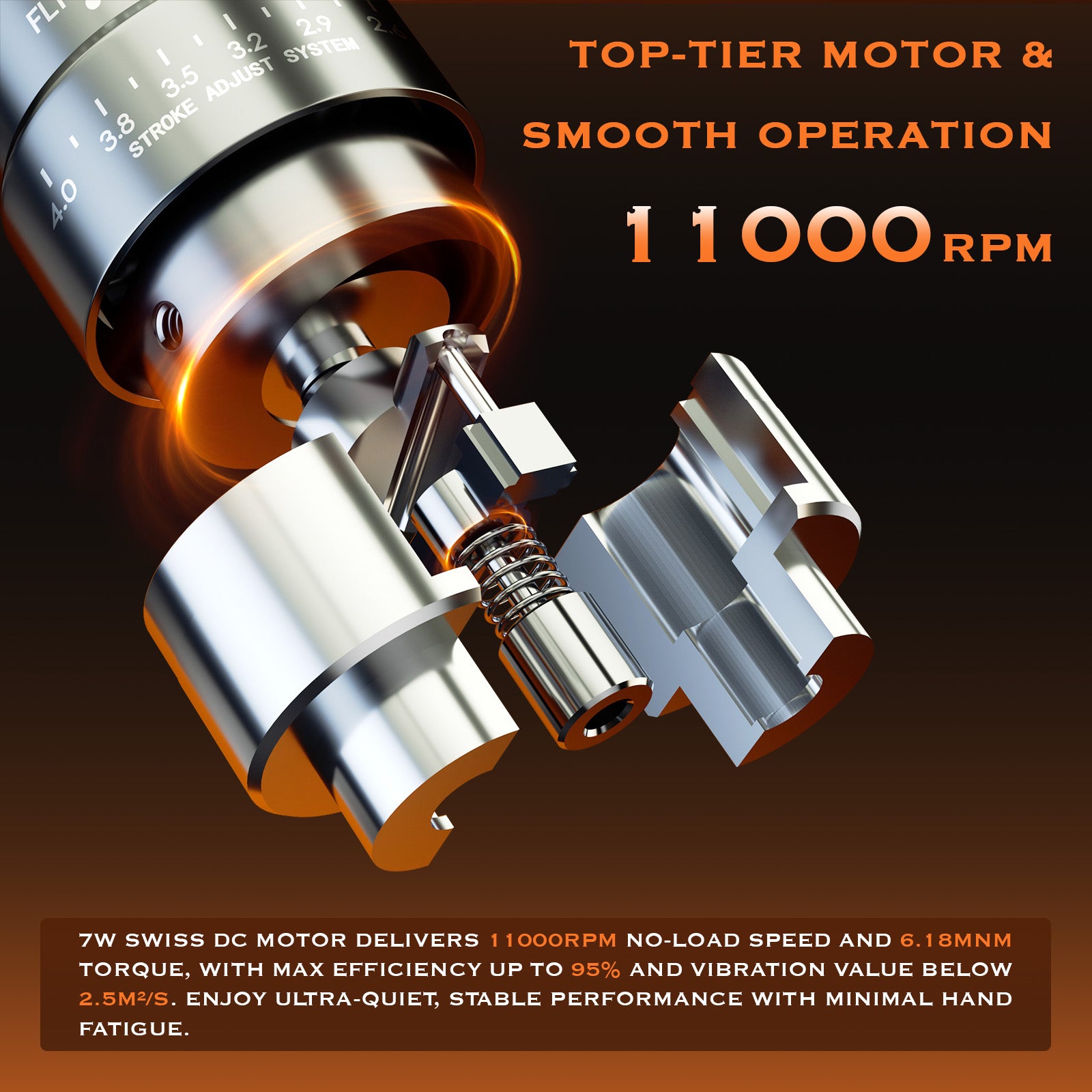 Adjustable wireless pen for SMP & tattoo with lightweight design, fast charging, variable voltage output, and overload protection.