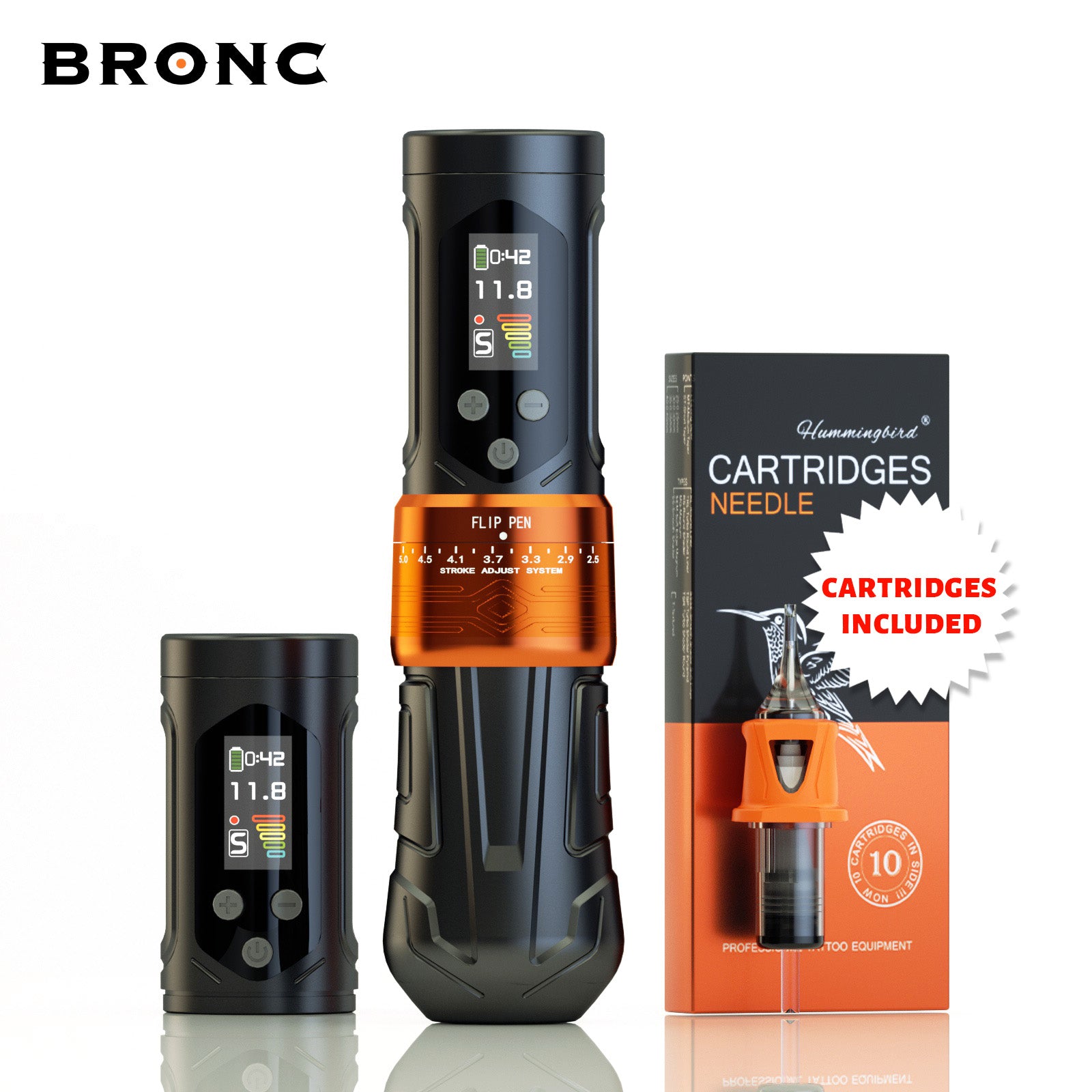 BRONC X2 NEO Wireless Tattoo Pen | Adjustable Stroke & Powerful