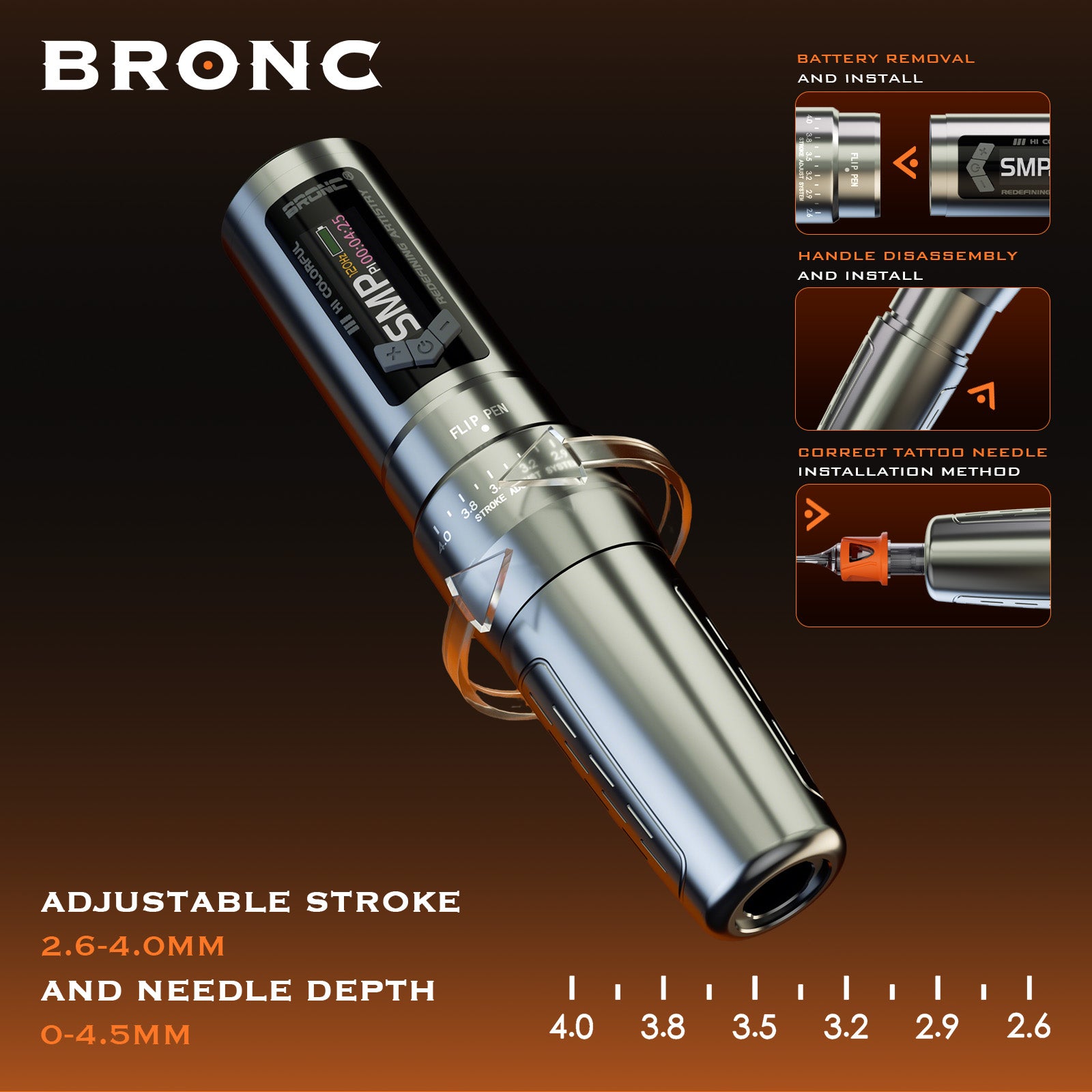 SIREN Wireless Tattoo Pen for SMP | Adjustable Stroke
