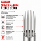 BRONC 50pcs Traditional Curved Magnum Tattoo Needles