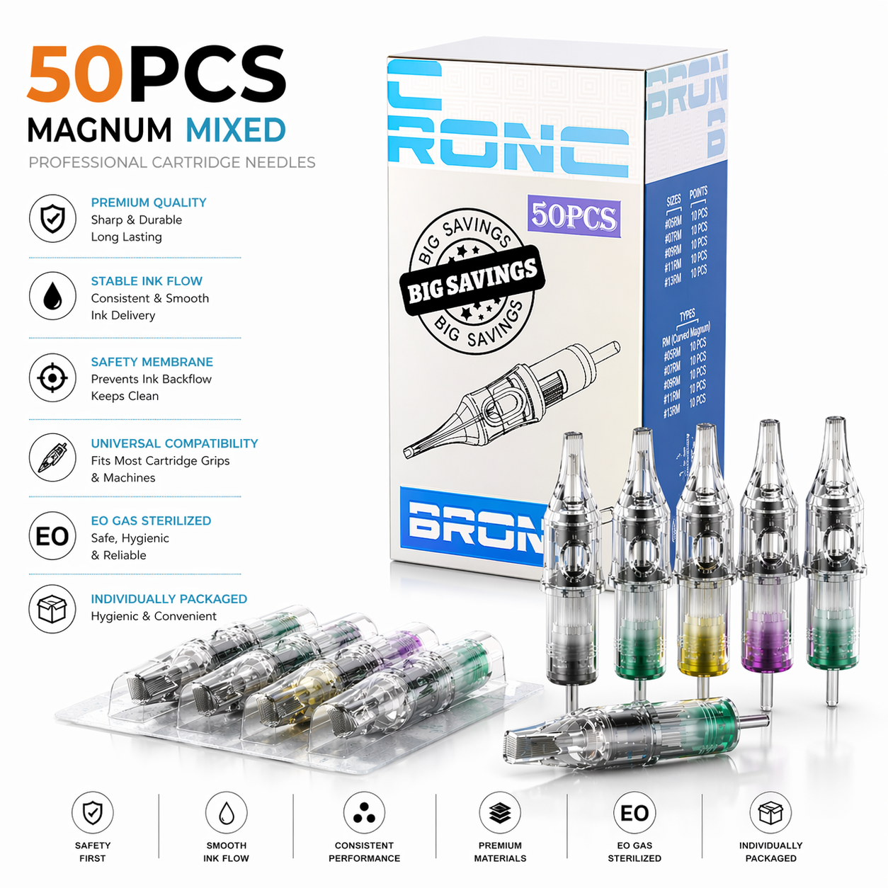 Bronc tattoo cartridges