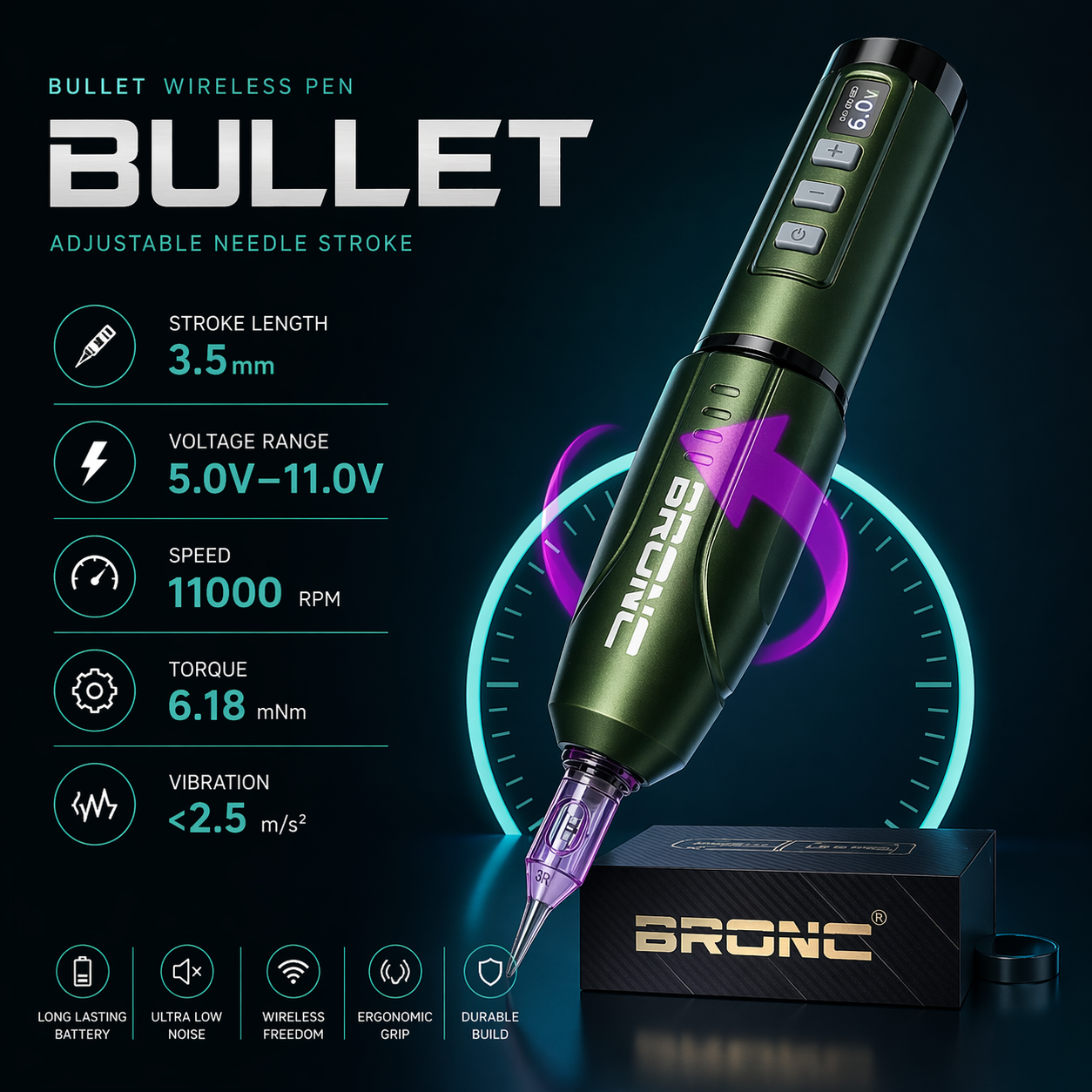 bronc wireless tattoo pen