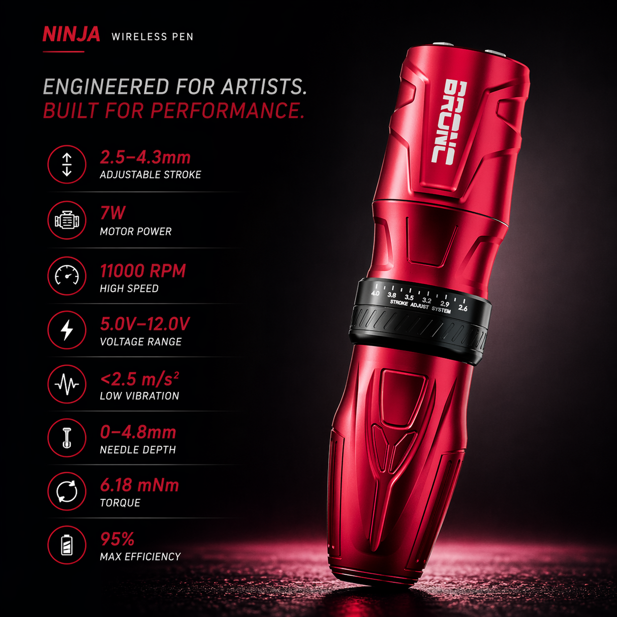 Bronc V1 wireless tattoo pen
