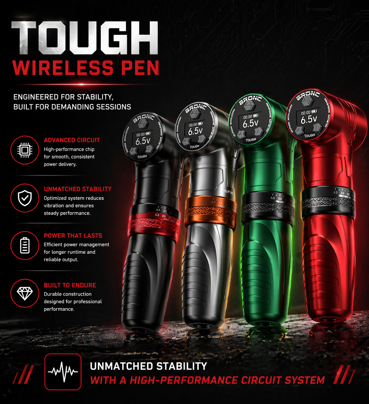 Bronc wireless tattoo pen