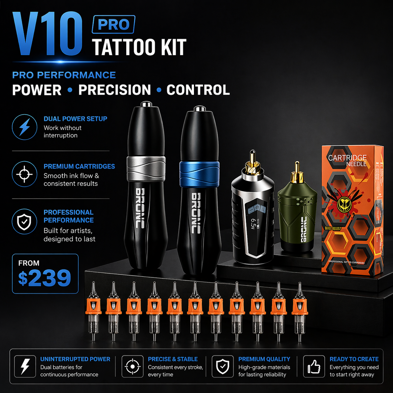 Bronc tattoo professional tattoo kit