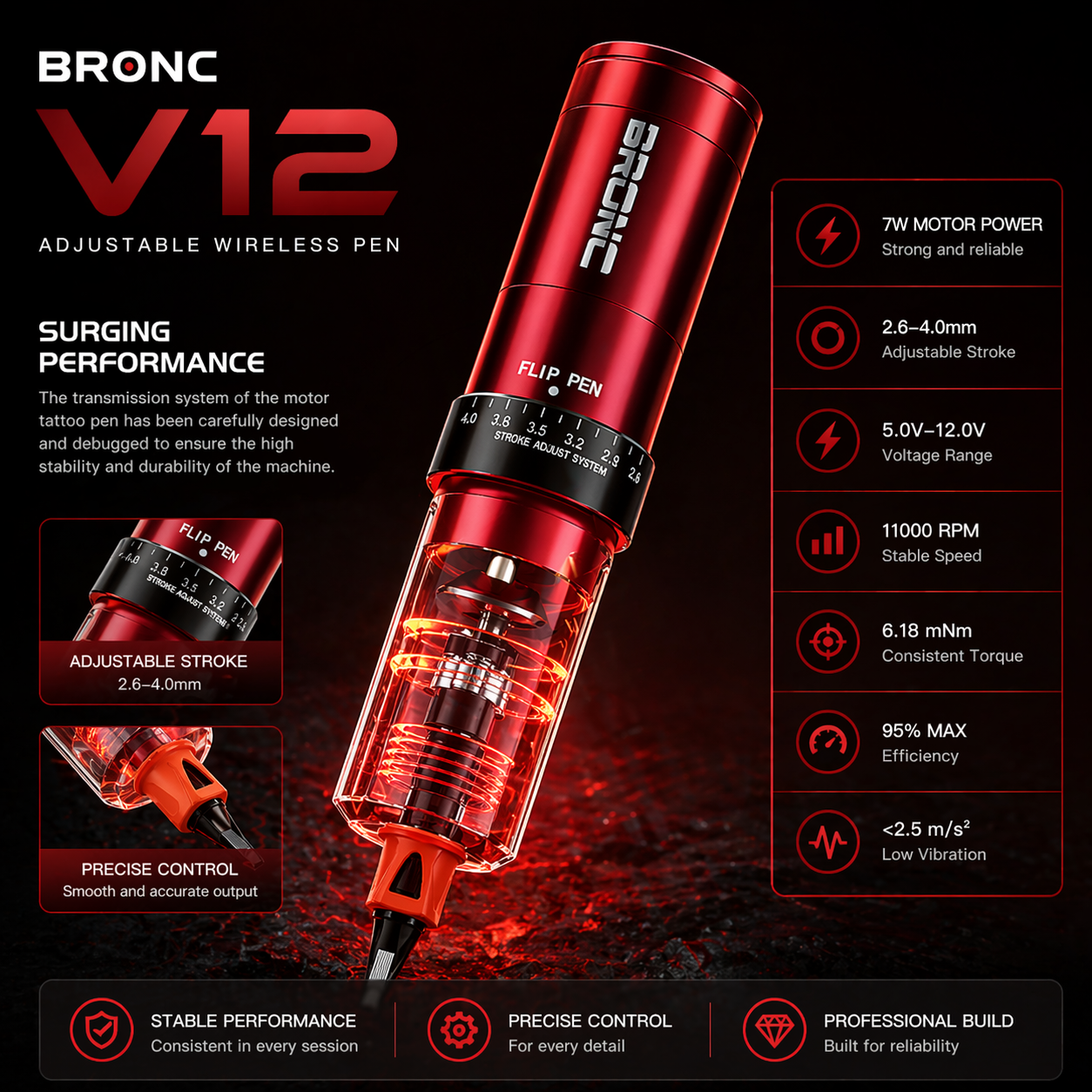 Bronc wireless tattoo machine