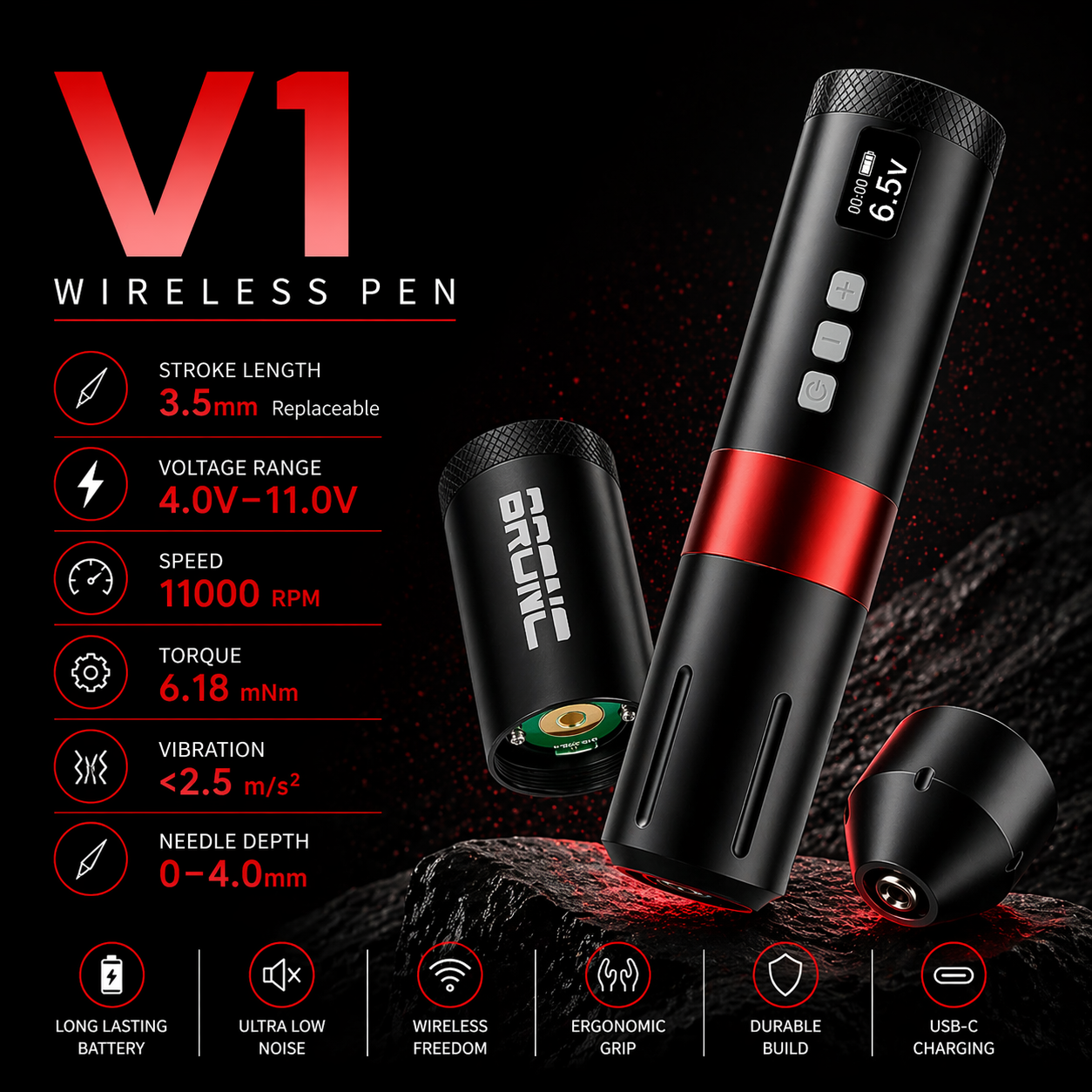 Bronc V1 wireless tattoo pen