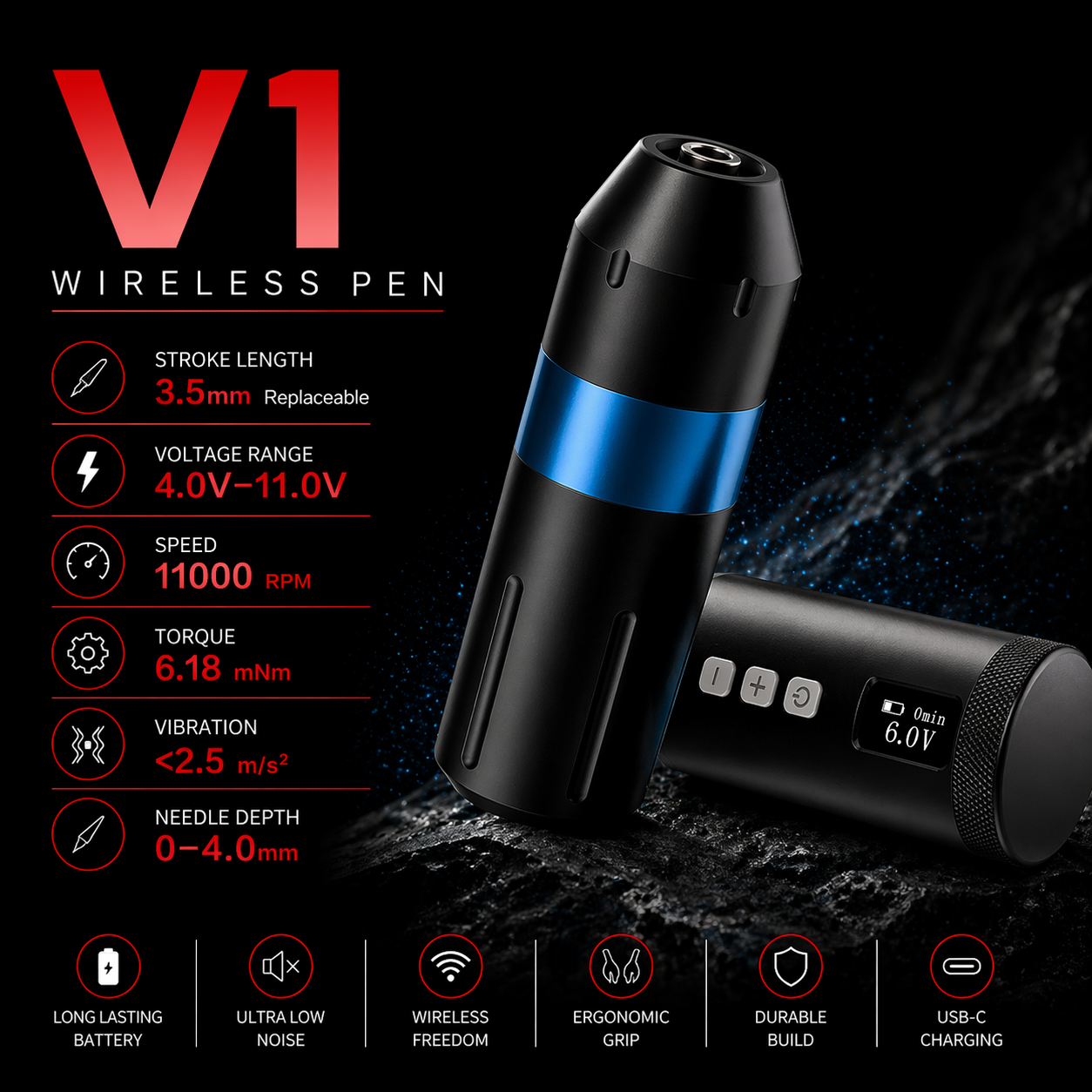 Bronc V1 wireless tattoo pen
