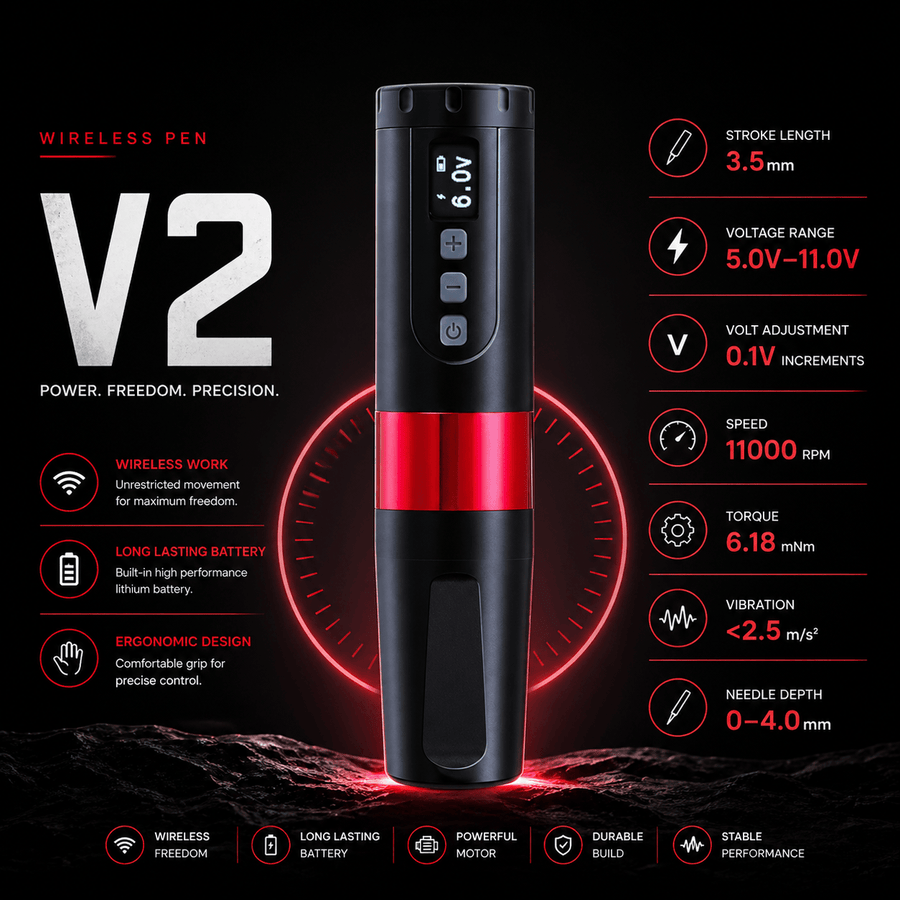 BRONC V2 Wireless Tattoo Pen 3.5mm Stroke