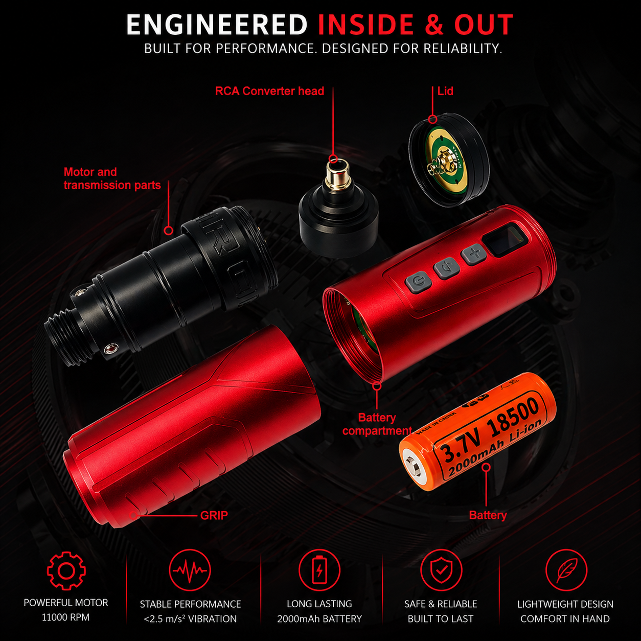 Bronc wireless tattoo machine