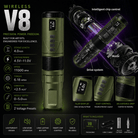 BRONC V8 Wireless Tattoo Pen 4.0mm Stroke BRONC V8 Wireless Tattoo Pen 4.0mm Stroke Strong Power Machine