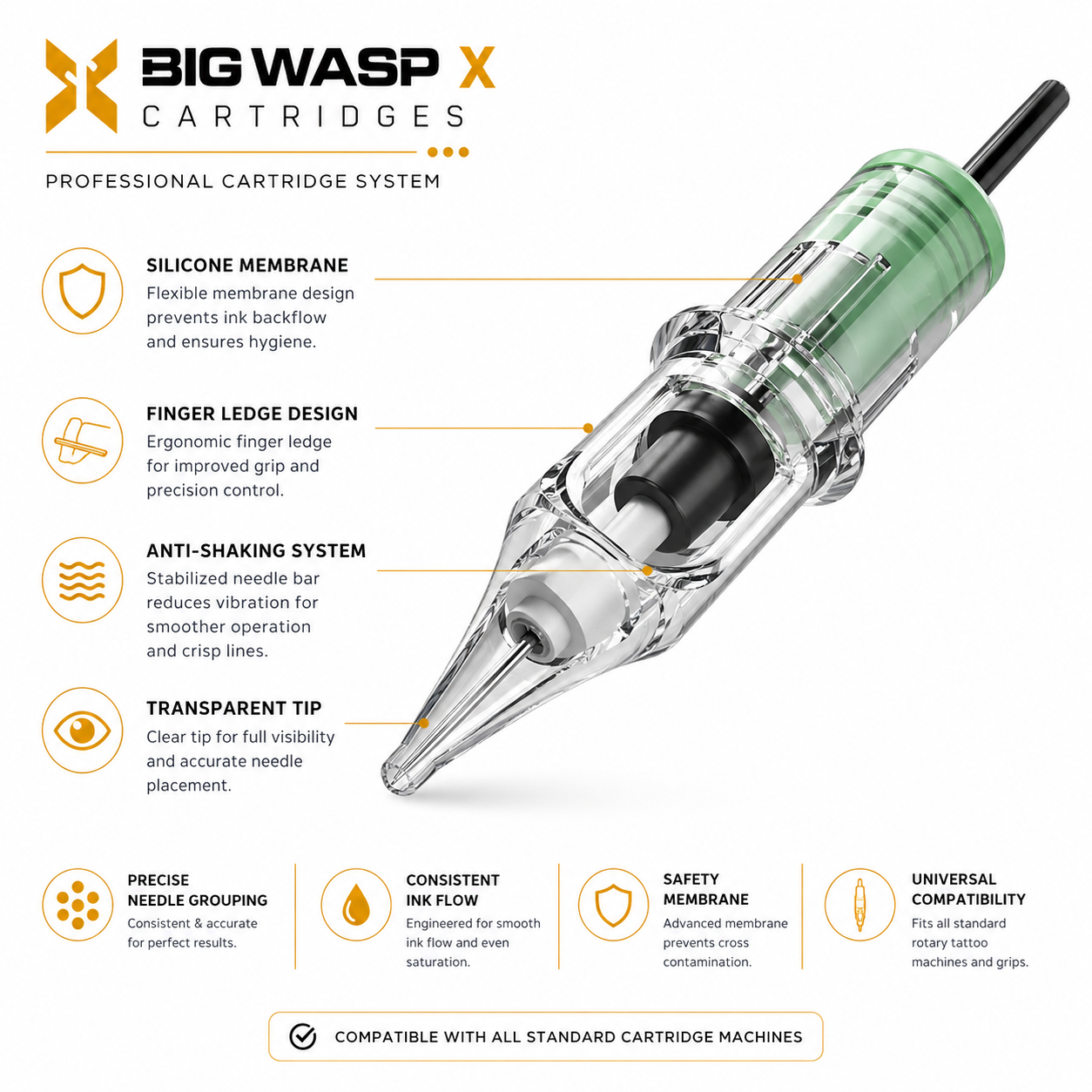 Bronc tattoo cartridges