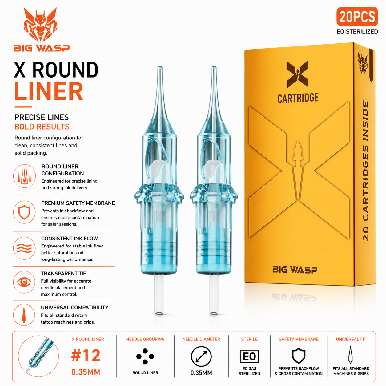 Bronc tattoo cartridges