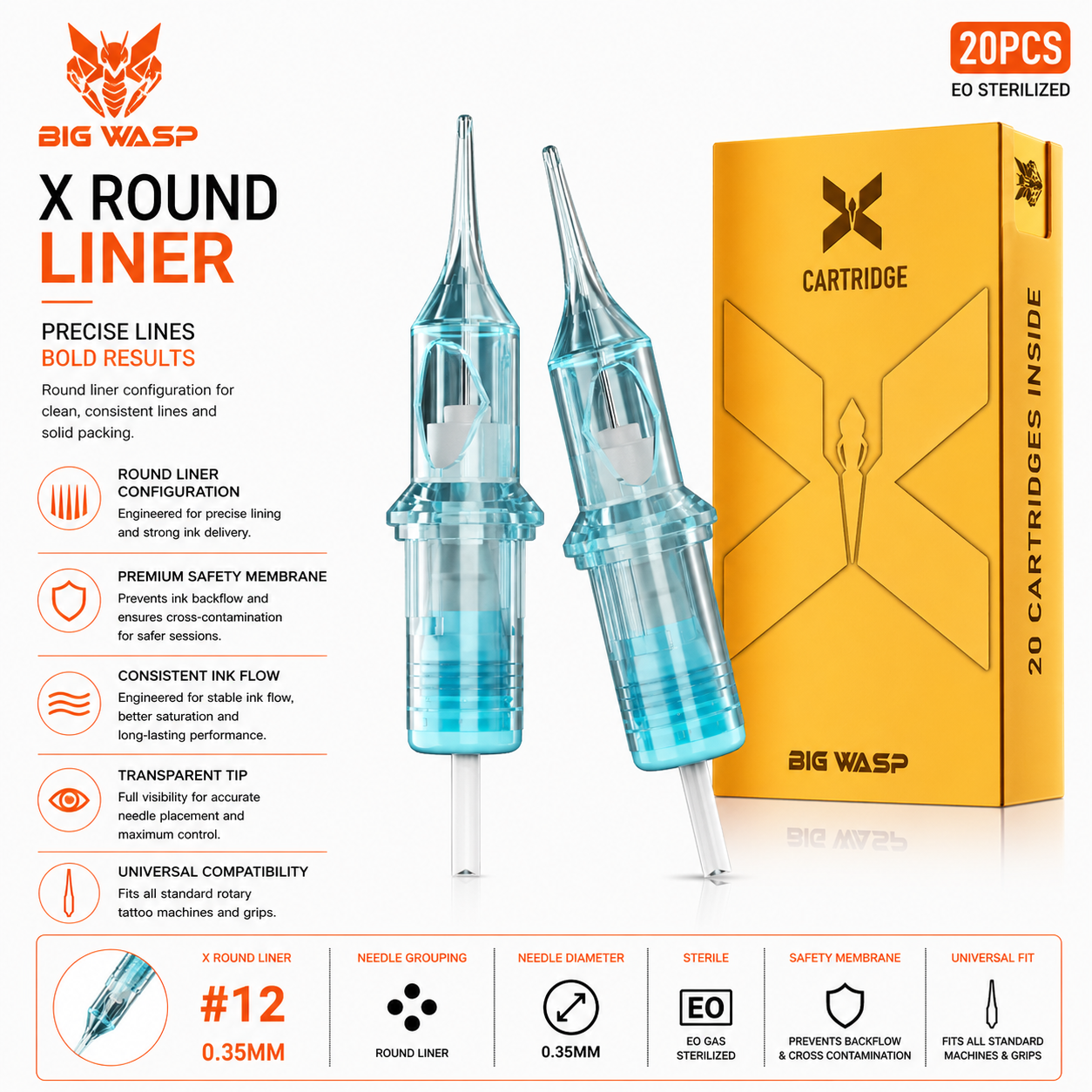 Bronc tattoo cartridges