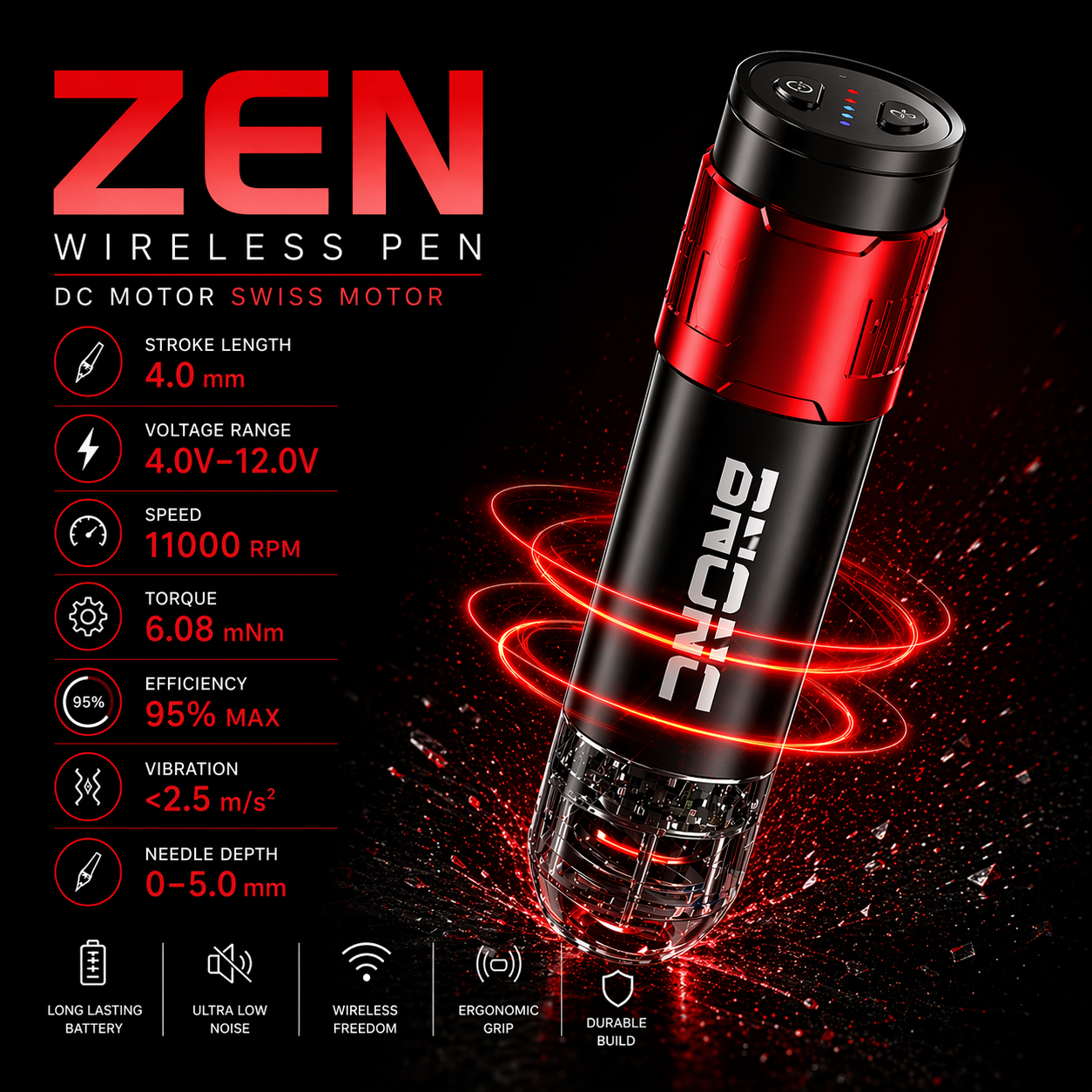 Bronc wireless tattoo pen