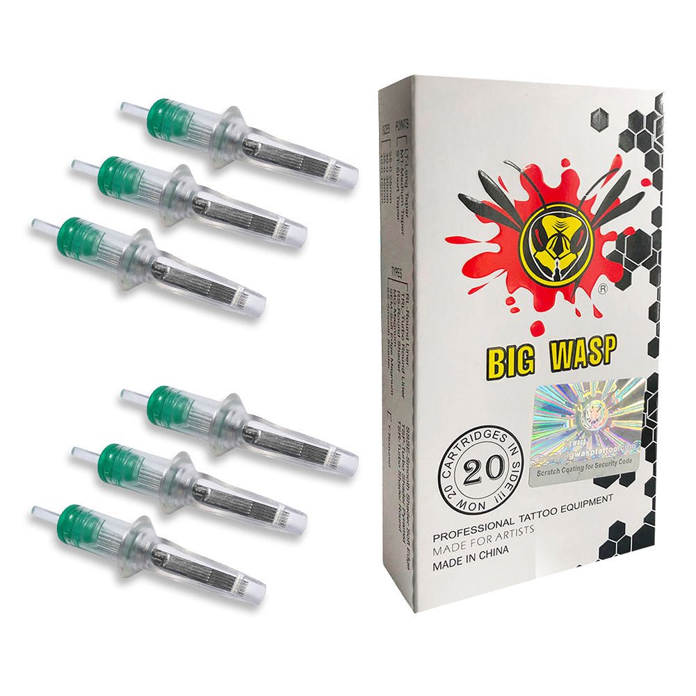 BIG WASP Tattoo Cartridges Matte Transparent-Magnums - Matte transparent magnum cartridge needles by BIG WASP.