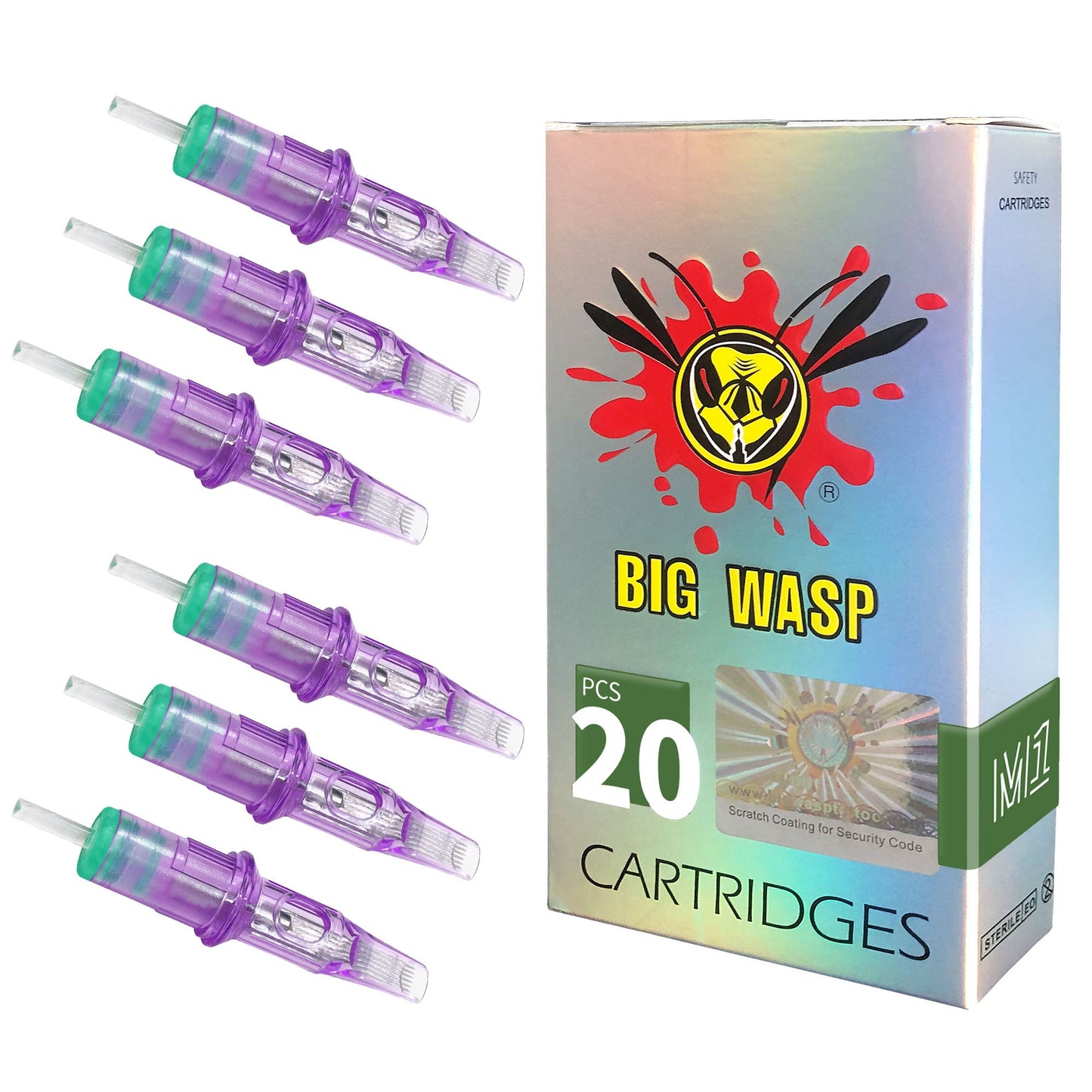 BIGWASP Needle Cartridges Purple-Magnums - BRONC TATTOO SUPPLY