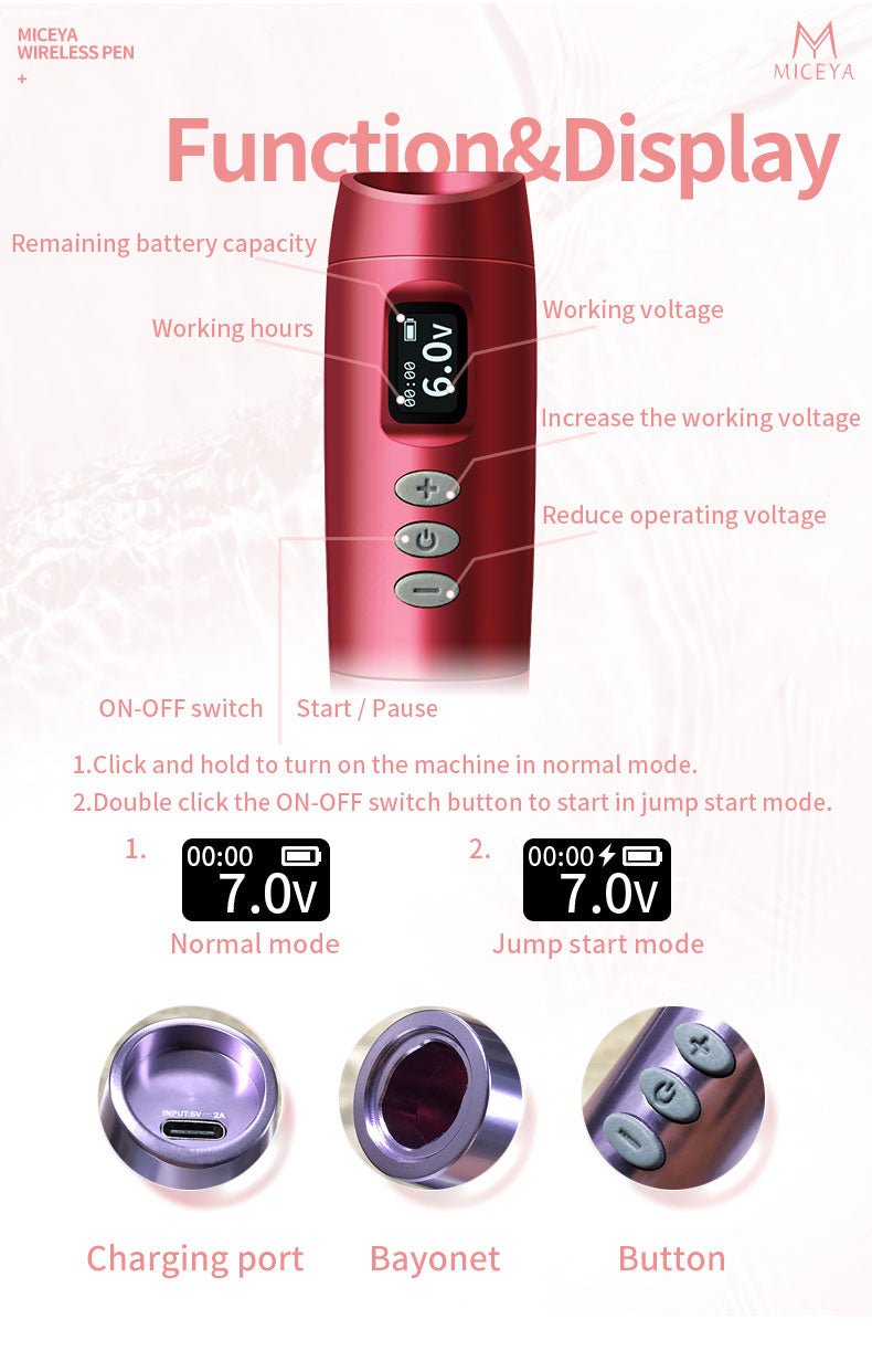 MICEYA Tulipa Wireless Pen For PMU & Tattoo - BRONC TATTOO SUPPLY